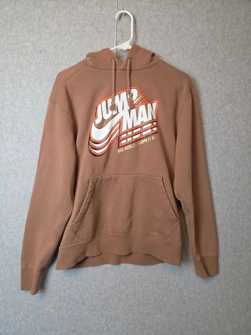 Jordan Jumpman Brown LS Core Fleece Pullover Hoodie Men's Small